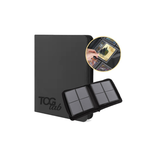 ALBUM 4 TASCHE CON ZIP PER TOPLOADER - TCGLAB NERO