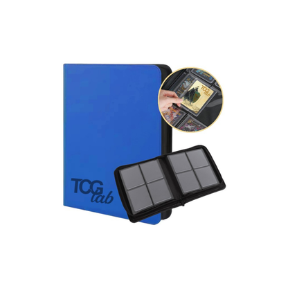 ALBUM 4 TASCHE CON ZIP PER TOPLOADER - TCGLAB BLU