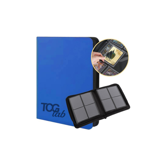ALBUM 4 TASCHE CON ZIP PER TOPLOADER - TCGLAB BLU