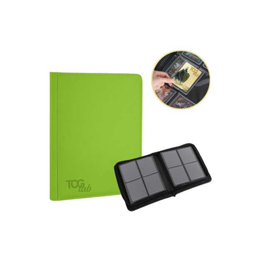 ALBUM 4 TASCHE CON ZIP PER TOPLOADER - TCGLAB VERDE