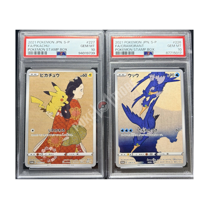 SET COPPIA POSTALE - CRAMORANT & PIKACHU PSA10 (JP)